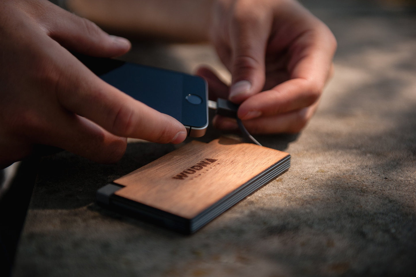 Customizable Slim-Dual Wooden Power Bank