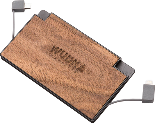 Customizable Slim-Dual Wooden Power Bank